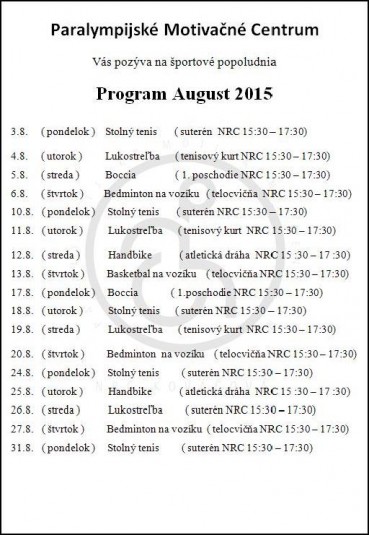 Program August 2015